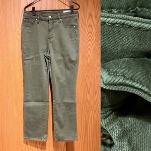 Chico’s NWT DefineMe Denim straight leg ankle jeans, green, Sz Chicos 1R (US 8R)
